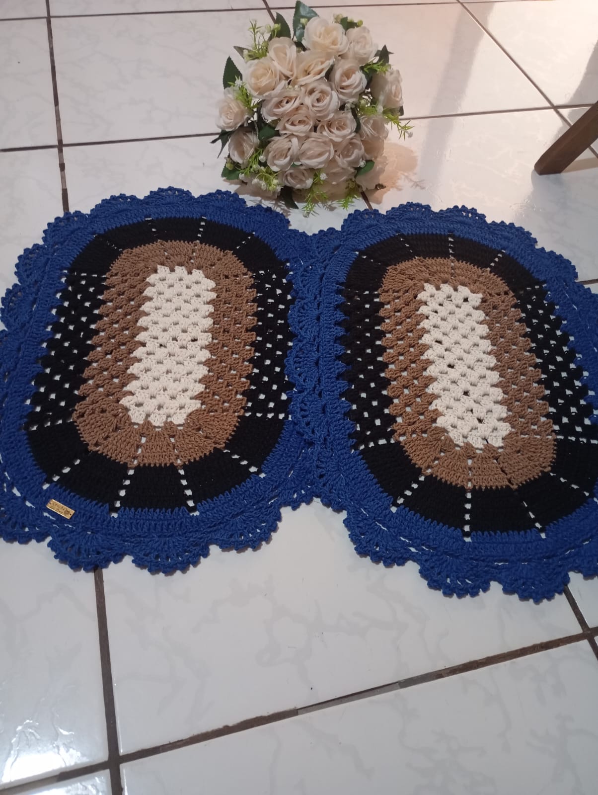 Par de Tapete artesanal em crochê - Imagem 8